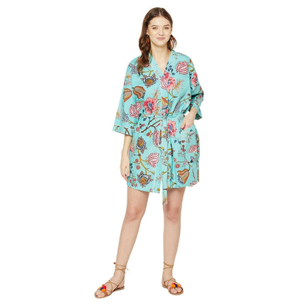 Kimono Cotton Kimono Bathrobe Frida Valentines Day GiftBird Bathrobe Turkish Bathrobe Cardigan Nightwear Dressing Gown Beach Bikini Summer SCK41