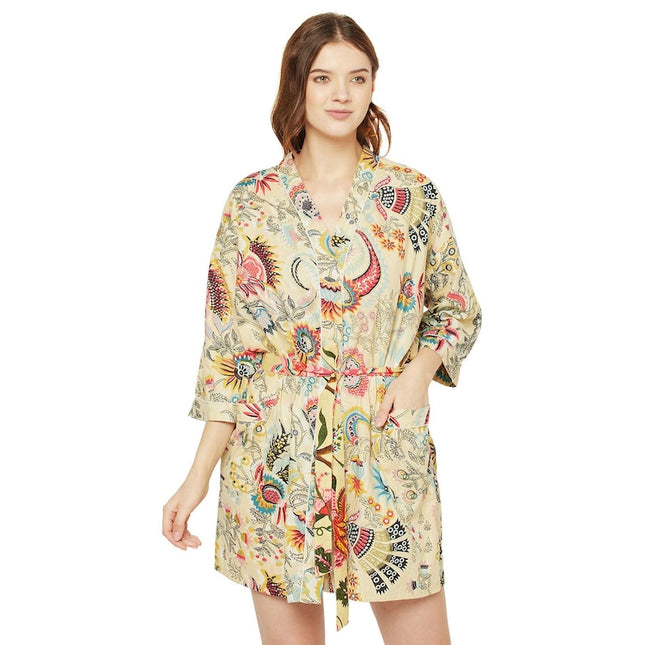 Kimono Cotton Kimono Bathrobe Frida Valentines Day GiftBird Bathrobe Turkish Bathrobe Cardigan Nightwear Dressing Gown Beach Bikini Summer SCK43