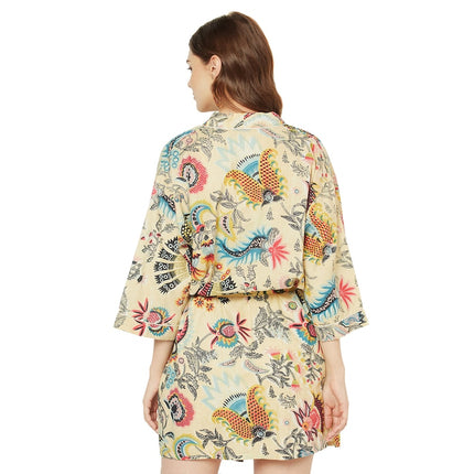 Kimono Cotton Kimono Bathrobe Frida Valentines Day GiftBird Bathrobe Turkish Bathrobe Cardigan Nightwear Dressing Gown Beach Bikini Summer SCK43