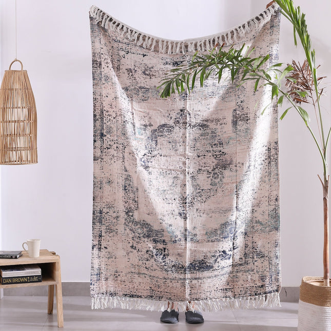 Luxury Rustic Cotton Wool Throw Rug Blanket Quilt   Large Picnic Throw Rug   Gift Valentines Mothers Day Easter   Boho Throw   Home Decor