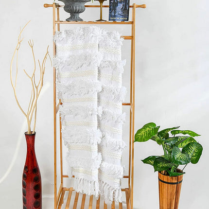 Bohemian White Throw blanket handwoven throw sofa throw Moroccan blanket throw navy blanket sofa boho decor mothers day gift