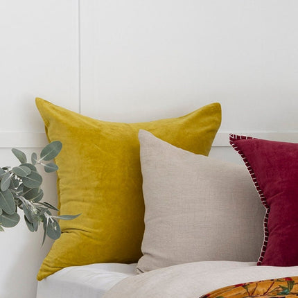 Luxury Velvet Pillow Cover, Soft Velvet Cushion Cover, Luxury Velvet Cushion covers, Velvet Pillow Case, Velvet Lumbar Cover - Mustard