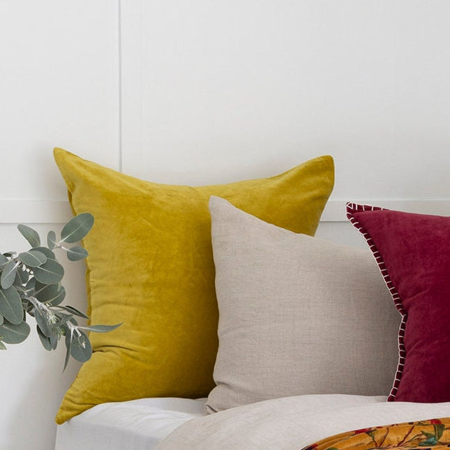Luxury Velvet Pillow Cover, Soft Velvet Cushion Cover, Luxury Velvet Cushion covers, Velvet Pillow Case, Velvet Lumbar Cover - Mustard