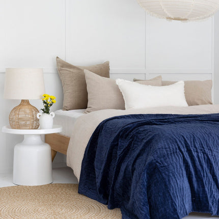 Boho Cotton Velvet Kantha Quilt Indian Quilt Block Print Quilt Bedspread Bohemian Boho Cotton Throw Quilt Handmade Gift - NAVY