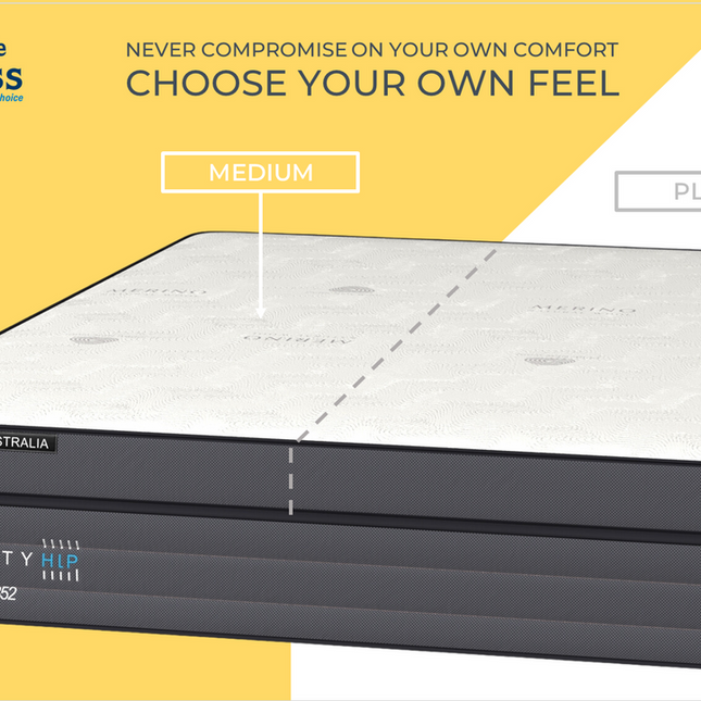 Serenity King Split Feel Mattress – One Side Medium / Other Side Plush