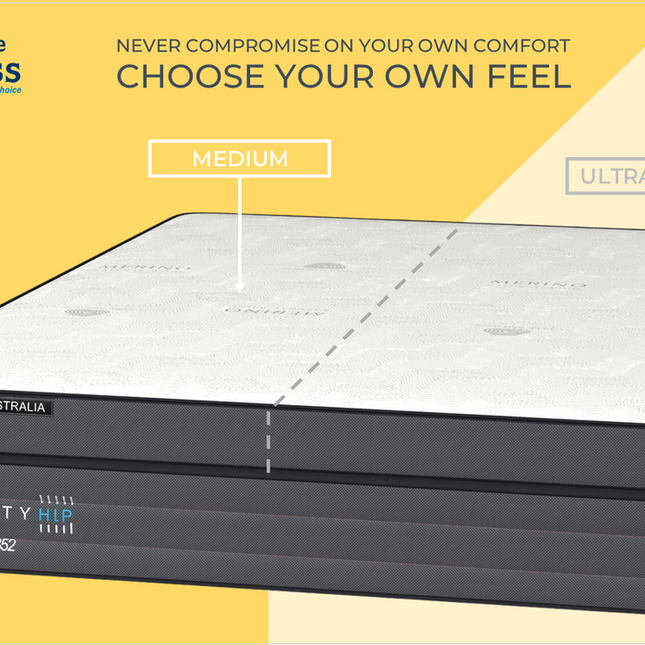 Serenity King Split Feel Mattress – One Side Medium / Other Side Ultra Plush