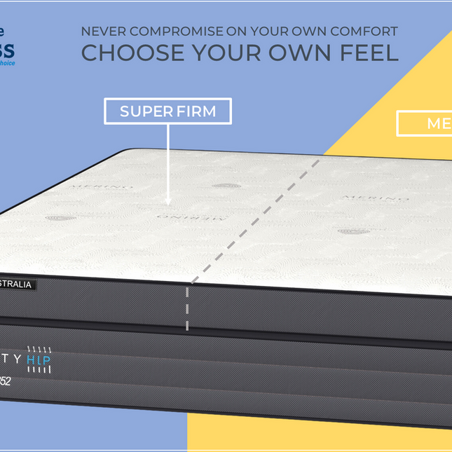 Serenity King Split Feel Mattress – One Side Super Firm / Other Side Medium
