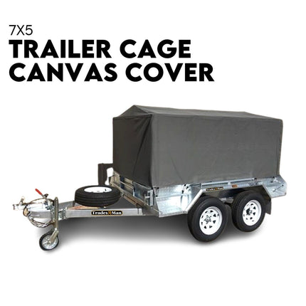 7X5 TRAILER CAGE CANVAS COVER (600mm) Heavy Duty Canvas Best Quality Waterproof