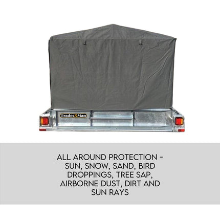 8X5 BOX TRAILER CAGE CANVAS COVER (600mm) Thick Rip Resistant Waterproof