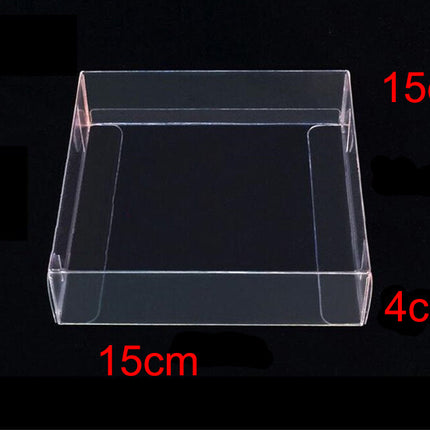 10 Pack of 15*15*4cm Clear PVC Plastic Folding Packaging Small rectangle/square Boxes for Wedding Jewelry Gift Party Favor Model Candy Chocolate Soap Box