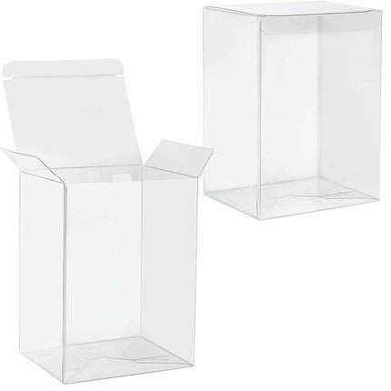 10 Pack of Large Plastic 22x14.5cm Rectangle Cube Box - Exhibition Gift Product Showcase Clear Plastic Shop Display Storage Packaging Box