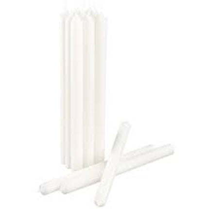 10 pack white wax 20cm taper church house vigil candleabra candle 2CM WIDE