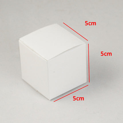 10 Pack of White 5cm Square Cube Card Gift Box - Folding Packaging Small rectangle/square Boxes for Wedding Jewelry Gift Party Favor Model Candy Chocolate Soap Box