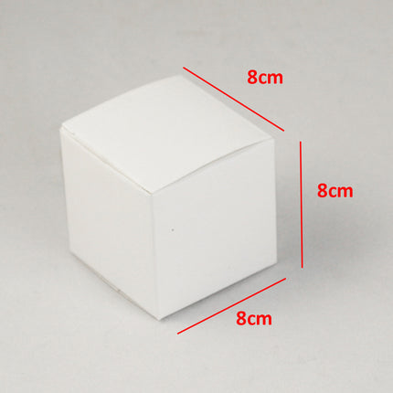 10 Pack of White 8x8x8cm Square Cube Card Gift Box - Folding Packaging Small rectangle/square Boxes for Wedding Jewelry Gift Party Favor Model Candy Chocolate Soap Box