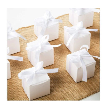 10 Pack of White 8x8x8cm Square Cube Card Gift Box - Folding Packaging Small rectangle/square Boxes for Wedding Jewelry Gift Party Favor Model Candy Chocolate Soap Box