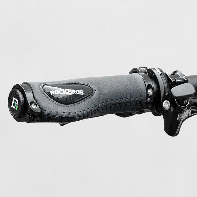 Deluxe Hand Grips Shock Absorbing Rockbros MTB Mountain Bike Tourer Double Lock BLACK Handlebar Grips Anti-skid 2.22cm