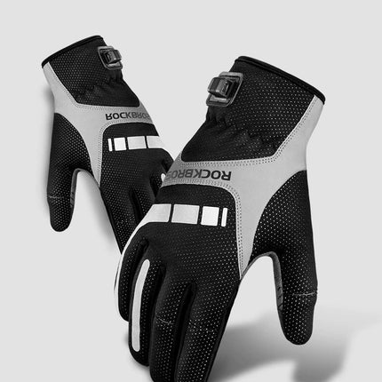 MTB Heated Gloves Large for Mountain Road Bike Breathable Winter Autumn Cycling Camping Running Outdoor Sport Rockbros