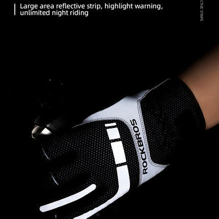 MTB Heated Gloves Large for Mountain Road Bike Breathable Winter Autumn Cycling Camping Running Outdoor Sport Rockbros