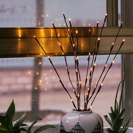 LED Light Bunch Stem - Warm White BATTERY fairy lights - 50cm high 20 bulbs/petals