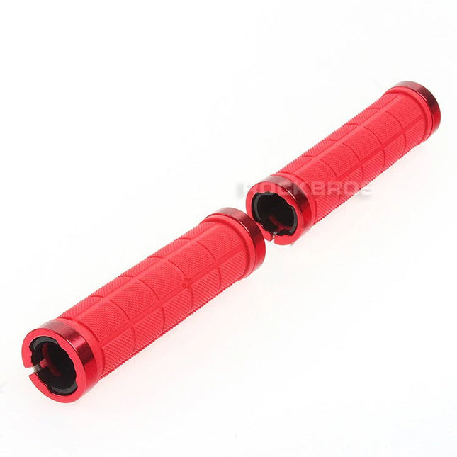 Bike Handlebar Grips MTB Mountain BMX Bike Bicycle Soft RED Fixed Double Lock Screw Tight Grips - Easy Fit - Rockbros