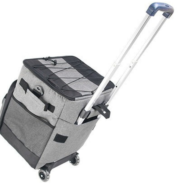 Cooler Picnic Bag Trolley Thermally Insulated - 36L - 60 cans - Grey - Drinks Food Cool Bag Rainproof