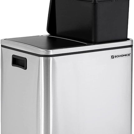 SONGMICS LTB30H 2 x 15 L Waste Separation System with 2 Inner Buckets