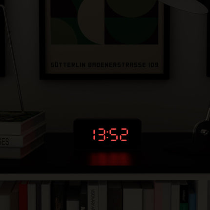 Newgate Space Hotel Hypertron Alarm Clock Black Case - Black Lens - Red Led