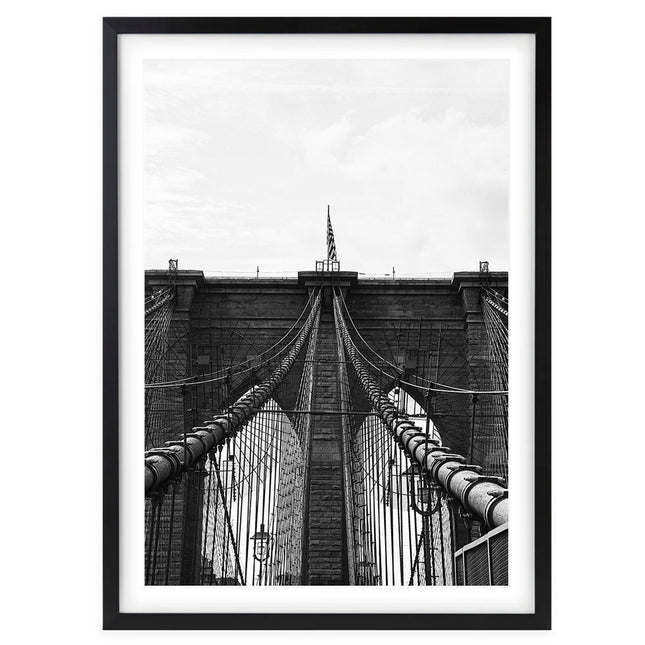 Wall Art's Brooklyn Bridge 2 Large 105cm x 81cm Framed A1 Art Print