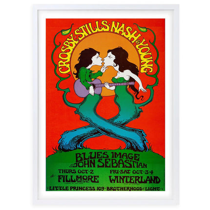 Wall Art's Crosby Stills Nash   Young - Blues Image - 1969 Large 105cm x 81cm Framed A1 Art Print
