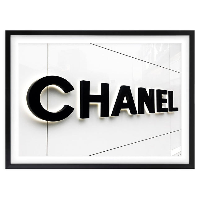 Wall Art's Chanel Sign Large 105cm x 81cm Framed A1 Art Print