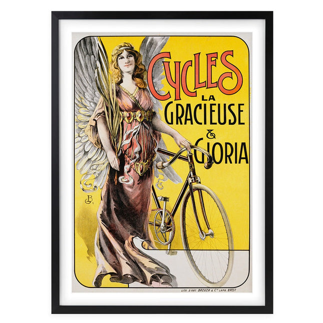 Wall Art's Cycles La Gracieuse Gloria Large 105cm x 81cm Framed A1 Art Print