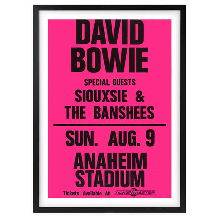 Wall Art's David Bowie - Anaheim Stadium - 1987 Large 105cm x 81cm Framed A1 Art Print