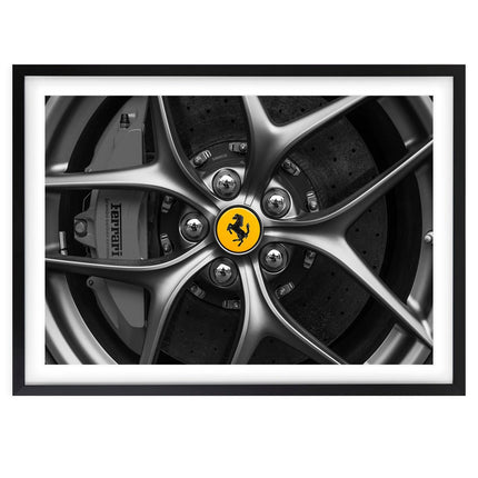 Wall Art's Ferrari Wheel Large 105cm x 81cm Framed A1 Art Print