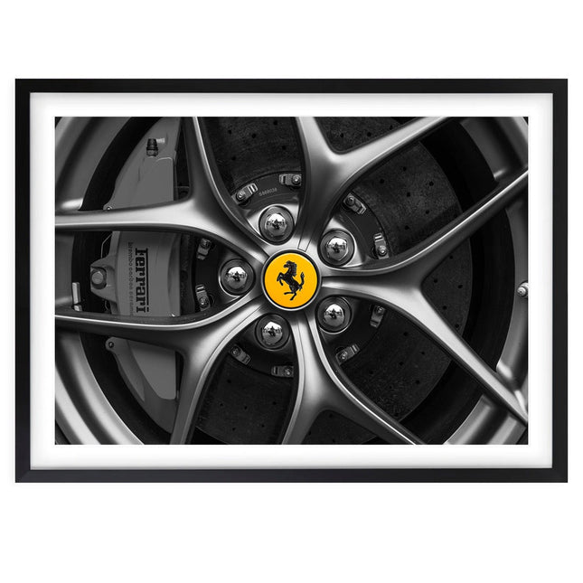 Wall Art's Ferrari Wheel Large 105cm x 81cm Framed A1 Art Print