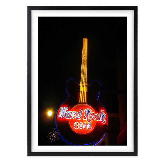 Wall Art's Hard Rock Neon Large 105cm x 81cm Framed A1 Art Print