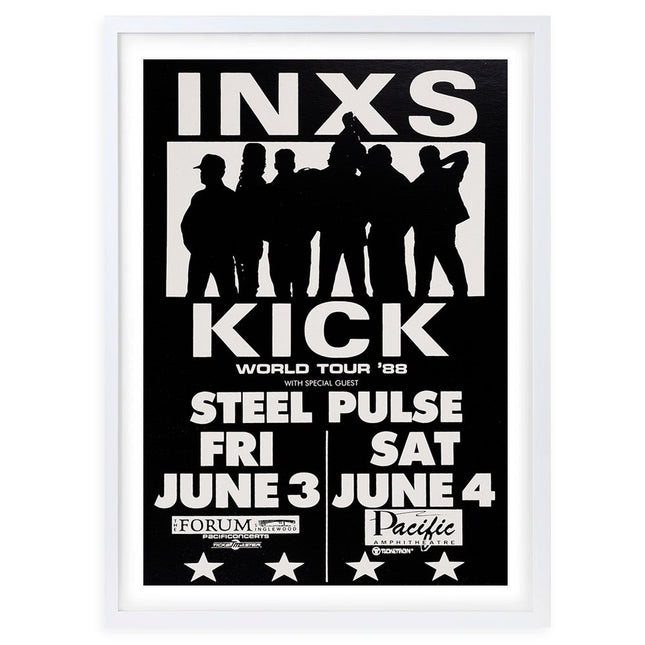 Wall Art's Inxs - Kick World Tour - 1988 Large 105cm x 81cm Framed A1 Art Print