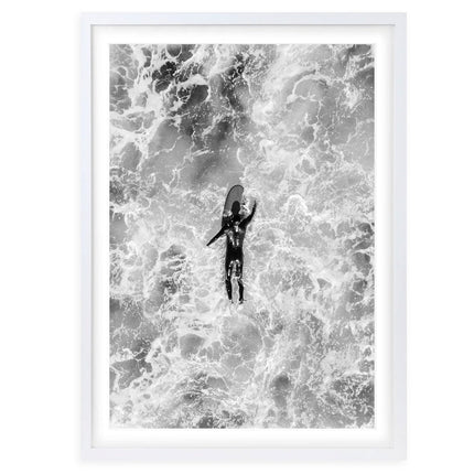 Wall Art's Lone Surfer Large 105cm x 81cm Framed A1 Art Print