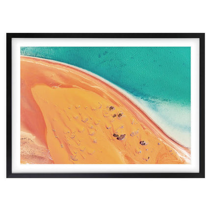 Wall Art's Shark Bay Sand Dunes Large 105cm x 81cm Framed A1 Art Print