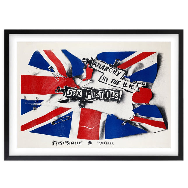 Wall Art's The Sex Pistols - Anarchy In The Uk Promo Poster - 1976 Large 105cm x 81cm Framed A1 Art Print