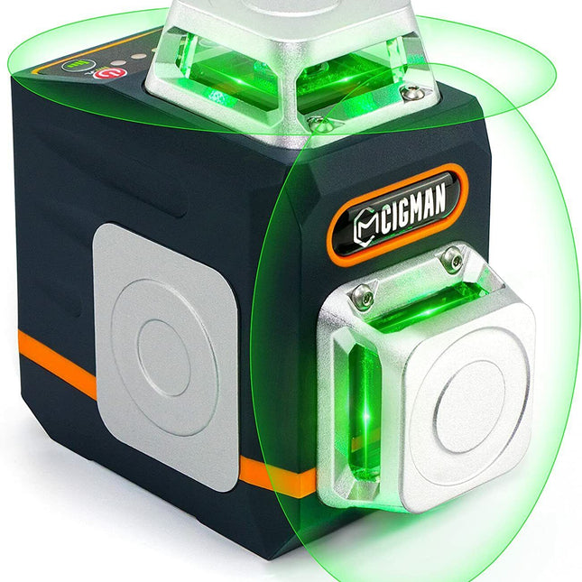 CIGMAN CM720 Laser Level Self Leveling 2 x 360° Green Cross Line Rechargeable