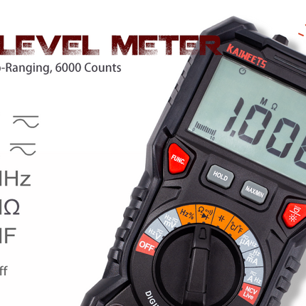 KAIWEETS Digital Multimeter TRMS 6000 Counts Voltmeter Auto-Ranging Fast Accurately Measures Voltage Current Amp Resistance Diodes Continuity Duty-Cycle Capacitance Temperature for Automotive