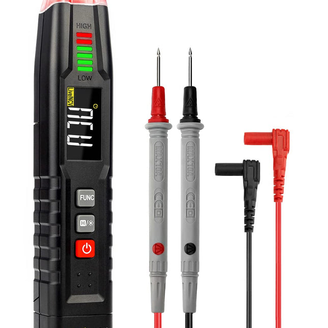 KAIWEETS Voltage Tester Non Contact Voltage Tester Multifunction Electric Detector with Test Leads, Auto Measuring Wire Tester for ACV/DCV Circuit Tester ST100