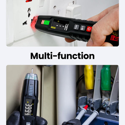 KAIWEETS Voltage Tester Non Contact Voltage Tester Multifunction Electric Detector with Test Leads, Auto Measuring Wire Tester for ACV/DCV Circuit Tester ST100