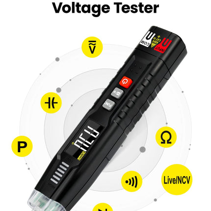 KAIWEETS Voltage Tester Non Contact Voltage Tester Multifunction Electric Detector with Test Leads, Auto Measuring Wire Tester for ACV/DCV Circuit Tester ST100