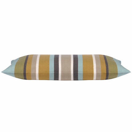 Corban Aqua Rectangle 35x70cm Striped Multicoloured Cushion Cover Nautical