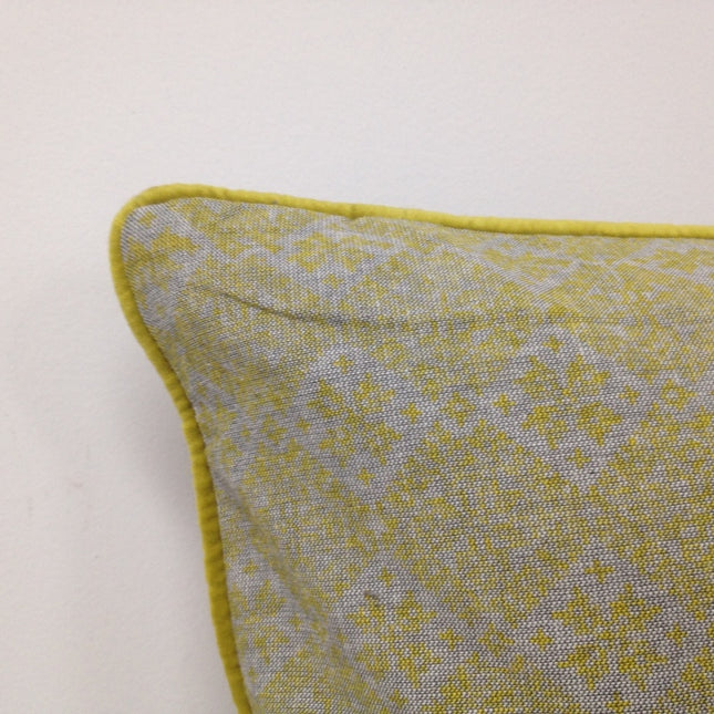 Azuk Mustard Yellow & Grey Cushion Cover