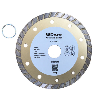 125mm Diamond Cutting Disc 5" Dry Wet Turbo Circular Saw Blade 22.23 /20mm Tile