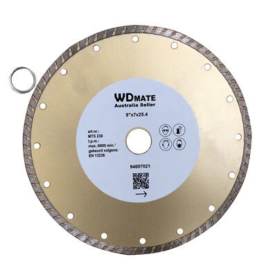 2x DiamondSaw Blade Cutting Disc 230mm 9" Circular  Dry Wet Turbo 2.6*7mm 25.4mm