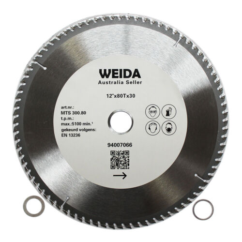 3x300mm 80T Wood Circular Saw Blade Cutting Disc 12" Bore 30/25.4/22.23 mm K 3.2