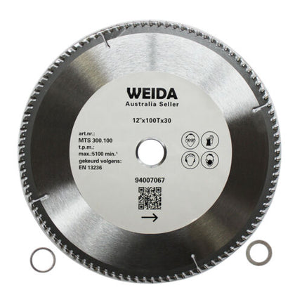 3x300mm 100T Wood Circular Saw Blade Cutting 12" Bore 30/25.4/22.23 mm K3.2mm